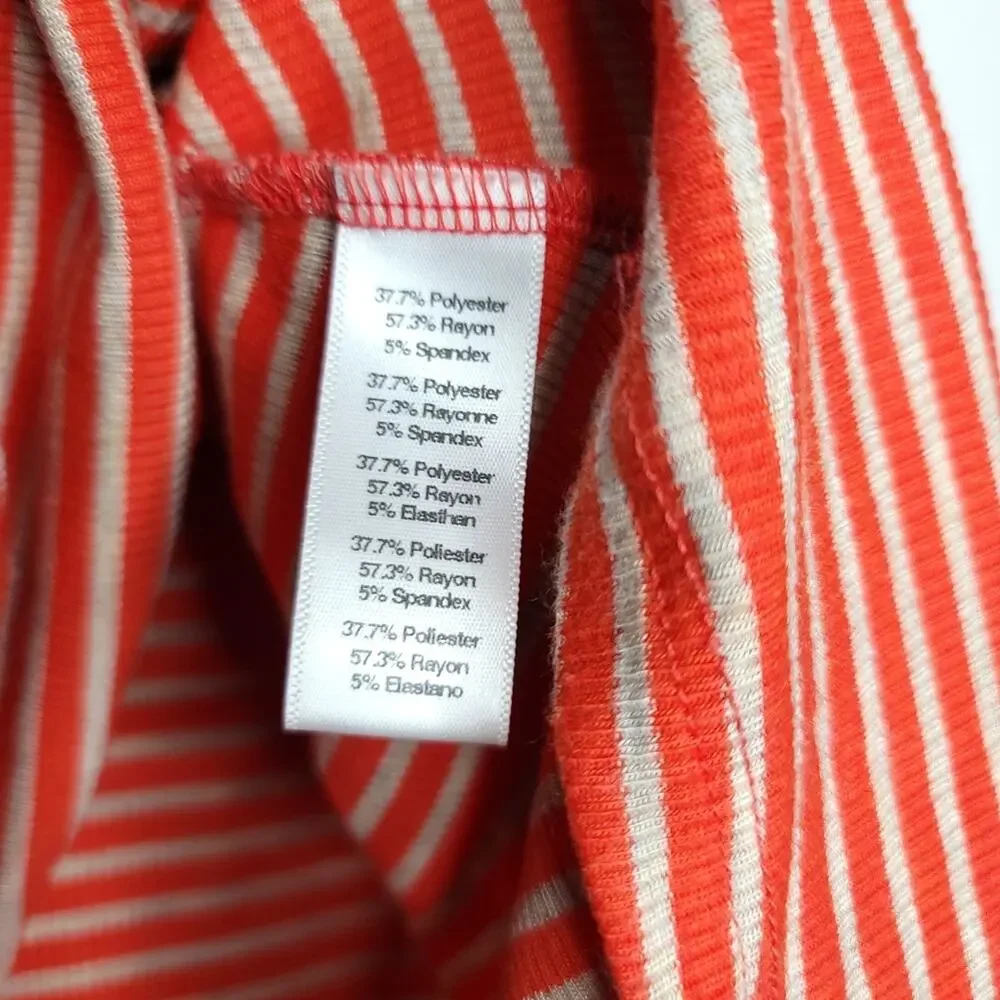 Anthropologie Puella Striped Mock Neck Ribbed Tunic Top, Made in USA, Size Small - Picture 8 of 9